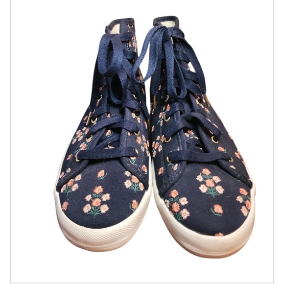 Keds X Paper Rifle Co Posy Embroidered Kickstart High Top Sneakers Size 6.5 Navy - Picture 8 of 14